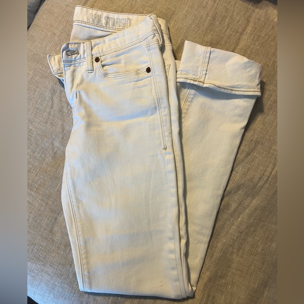 Madewell, Women’s Rail Straight Jeans, White, size 26x34